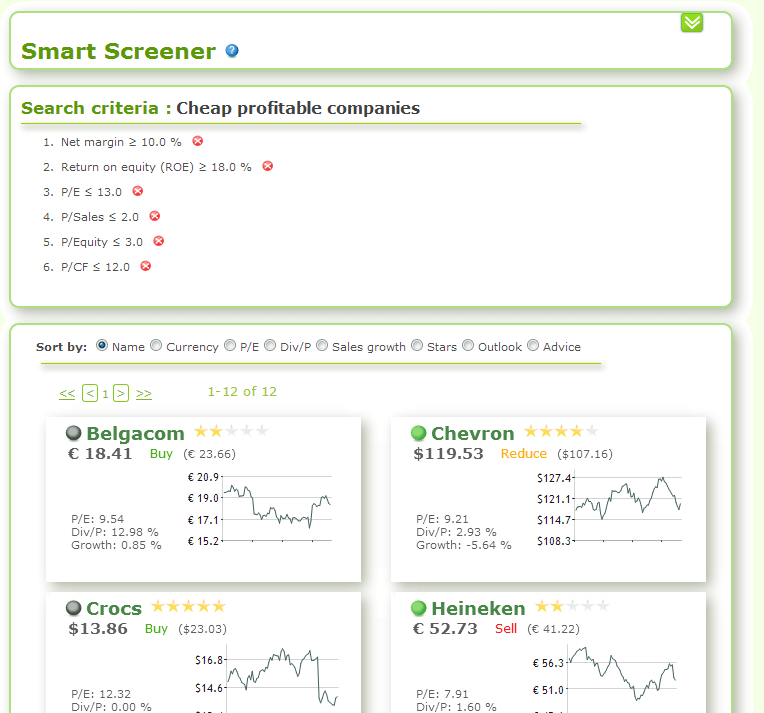 Smart Screener - Save searches